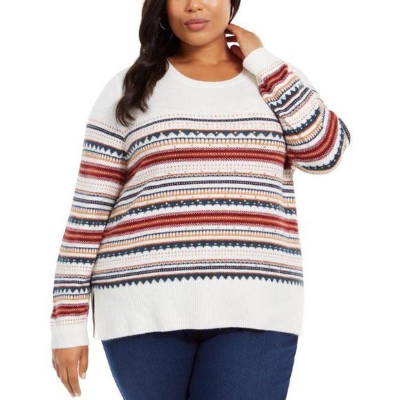 Style & Co Plus Soft & Stretchy Lightweight Fair Isle Sweater NWT - Picture 4 of 4